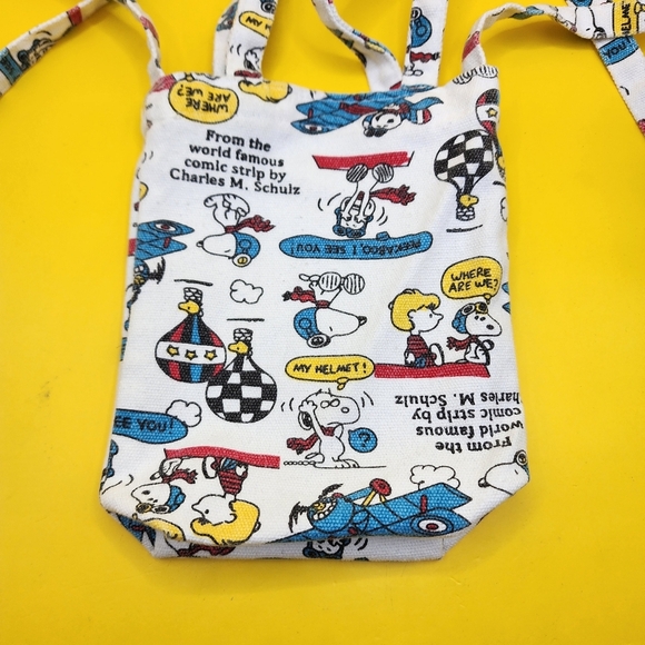 Peanuts Snoopy Tote Bag 7 Inch Flying Ace White - Picture 1 of 4